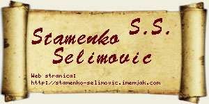 Stamenko Selimović vizit kartica